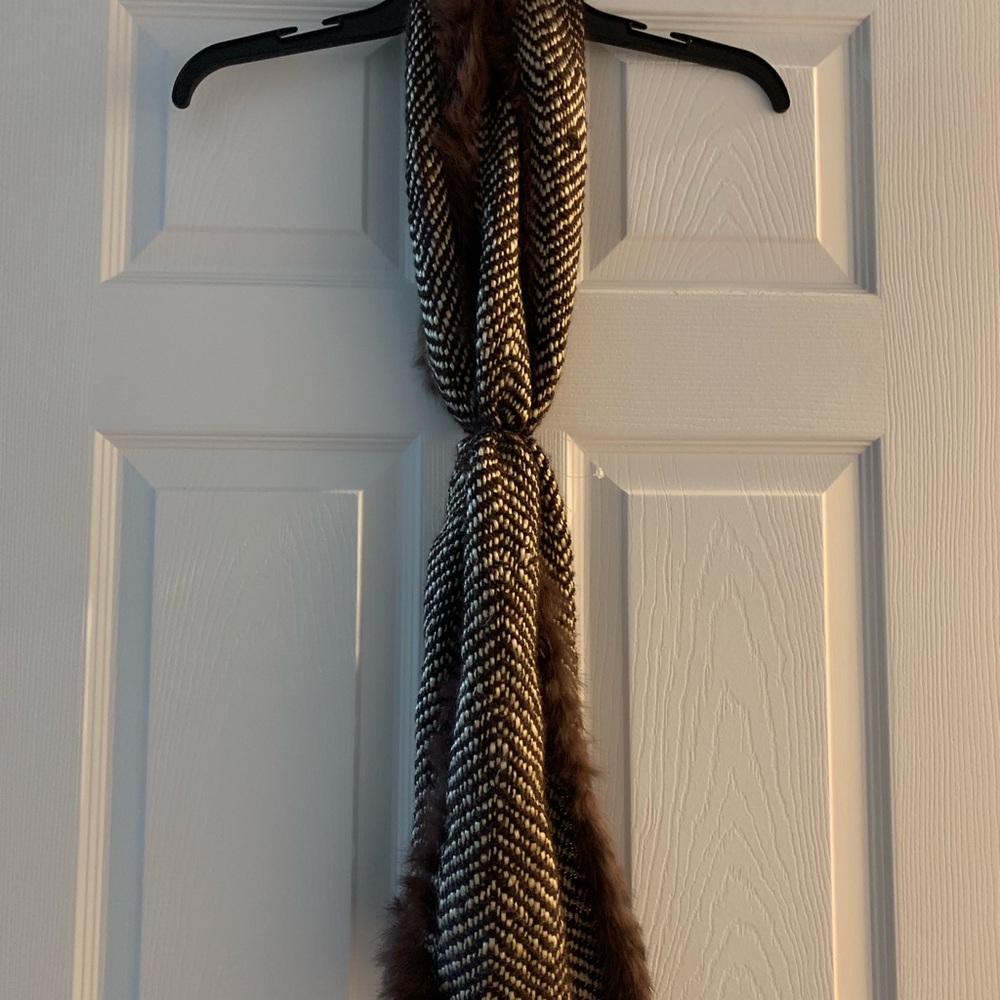 Brown & tan fur scarf